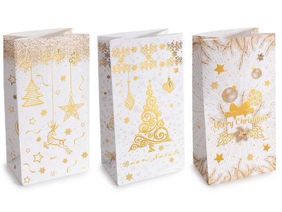 Christmas paper bag with clip, tag and sticker
