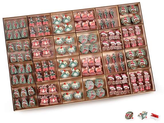Display 288 Christmas wooden clothespins