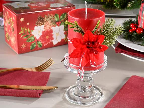 Candle with glass candle holder and Christmas Star