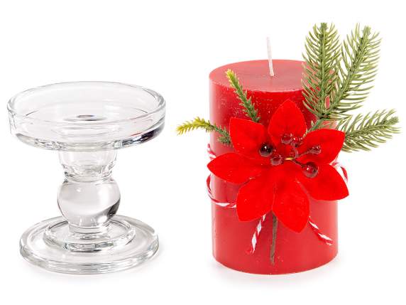 Candle with glass candle holder and Christmas Star