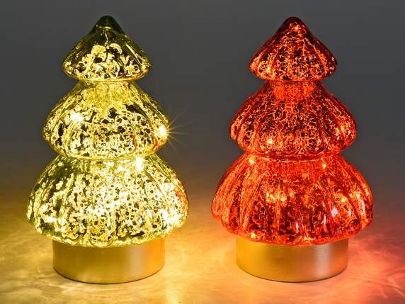 Glass Christmas tree with LED lights