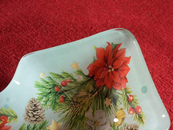 Tree-shaped glass saucer with SottoIlVischio decorations