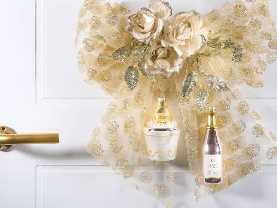 Hanging colored glass bottle