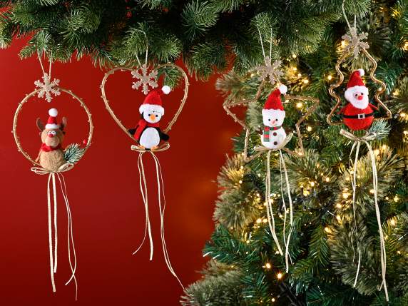 Crown with Christmas character and ribbons to hang