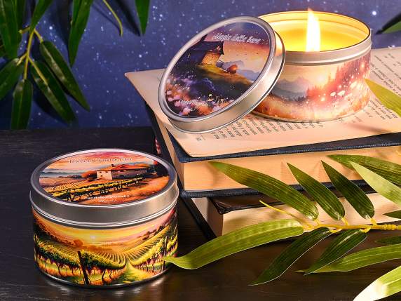 Citronella candle in metal box