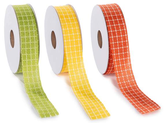 25mm Checked Fabric Ribbon