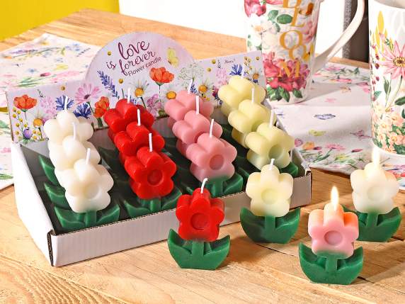 Colorful flower-shaped candle