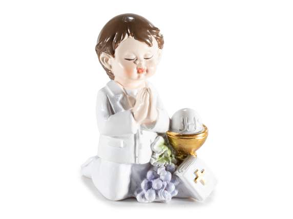 First Communion Child in resin to be placed on a stand