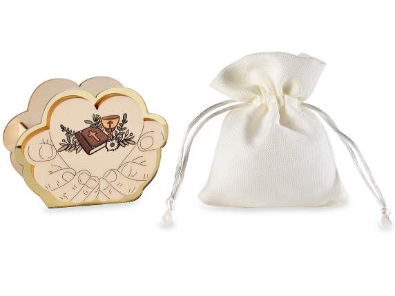 Wooden Communion Decoration with Drawstring Bag