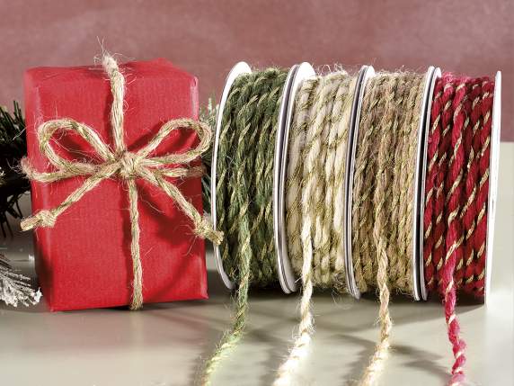5mm cord ribbon with gold thread inlay