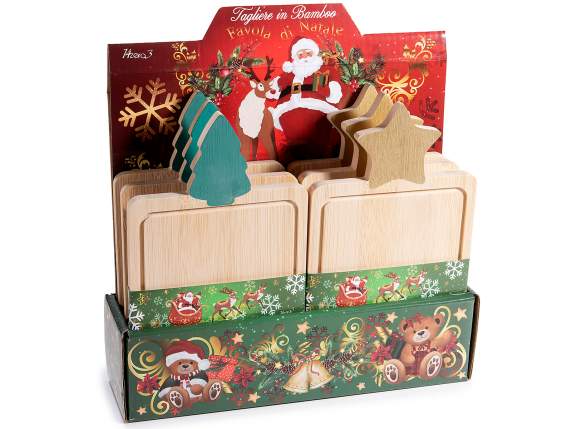 Wooden food cutting board with Christmas decoration