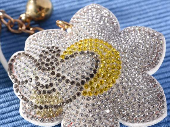 Charm-Keychain Bee Honey with rhinestones and pendants