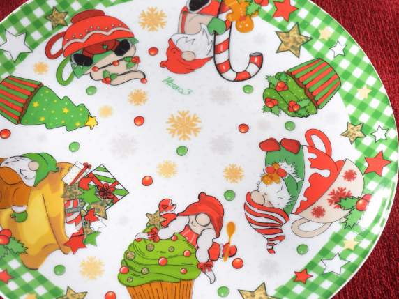 Porcelain plate with Gnometti decorations