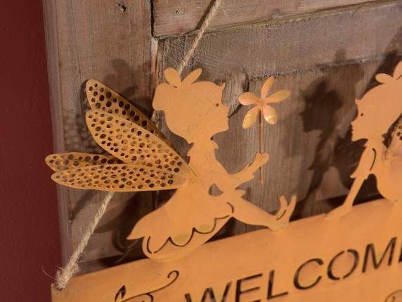Corten effect metal decoration Welcome to hang