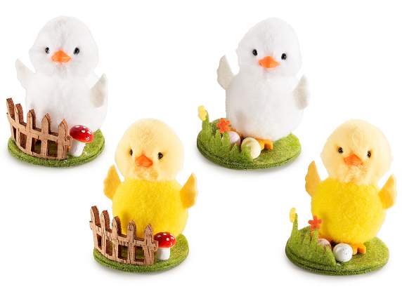 Easter chick flocked on turf