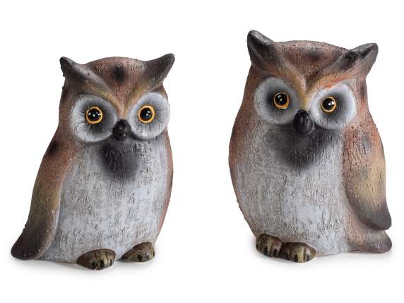 Decorative owl in colored terracotta