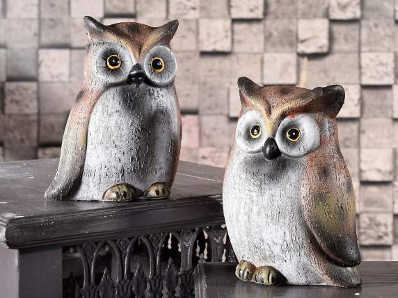 Decorative owl in colored terracotta