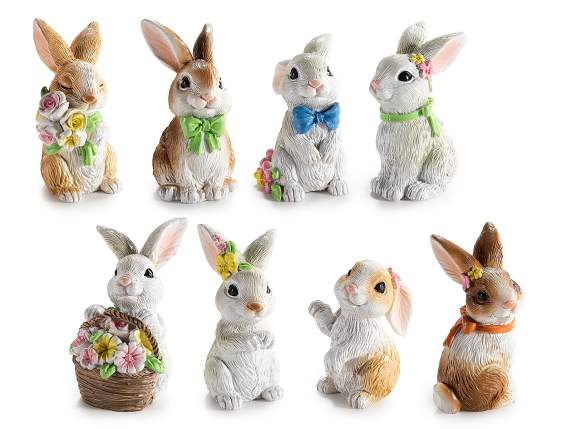 Colorful resin bunny to stand on
