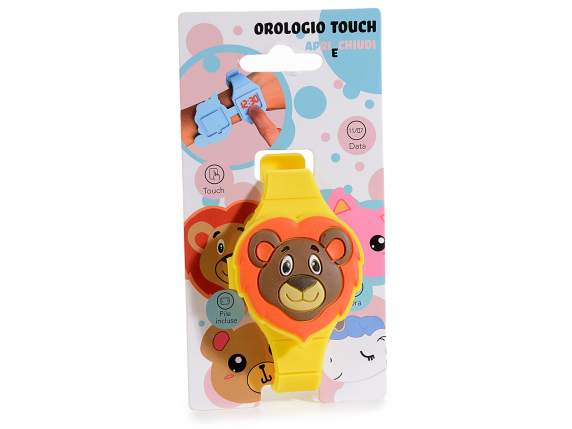 Kids silicone digital watch in card