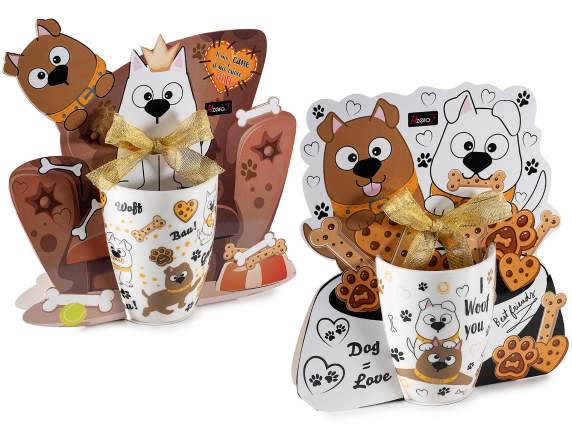 300 ml porcelain mug with dog decorations