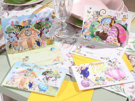Easter greeting card with pop-up card and envelope