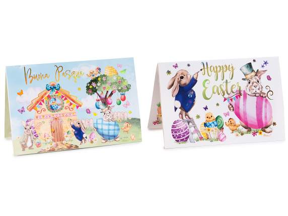 Easter greeting card with pop-up card and envelope