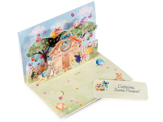 Easter greeting card with pop-up card and envelope