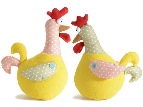 Plush and fabric country hen to put down