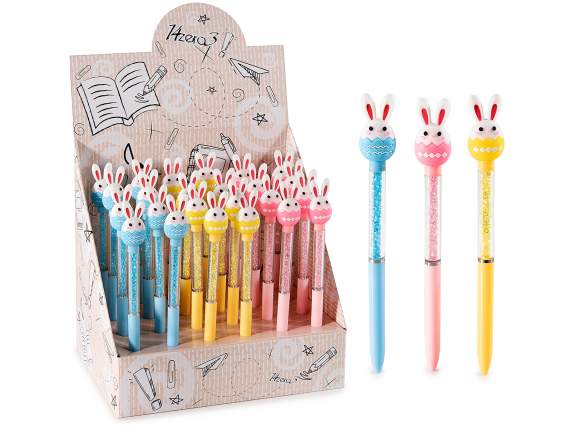 Silicone Rabbit Ballpoint Pen with Rhinestones