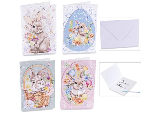 3D Easter Greeting Card with Embossed Details and Envelope