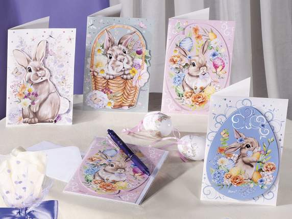 3D Easter Greeting Card with Embossed Details and Envelope