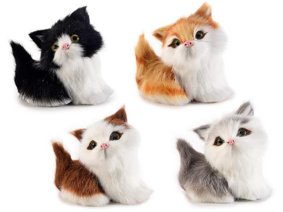 Decorative kitten in faux fur