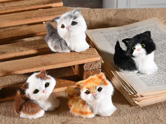 Decorative kitten in faux fur
