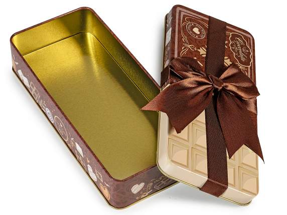 Gift package metal food box with bow