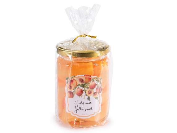Scented gel candle with a fruit jam jar effect