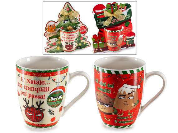 300ml porcelain mug with funny phrases decoration