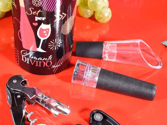 Gift box of 4 sommelier accessories for wine