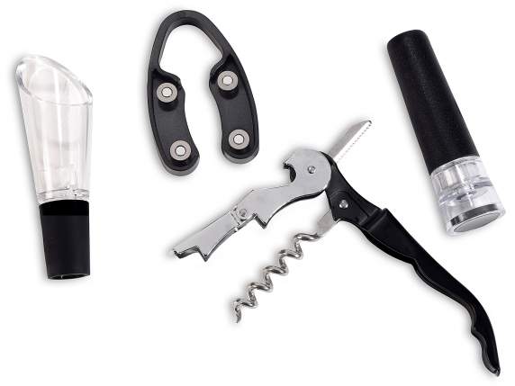 Gift box of 4 sommelier accessories for wine