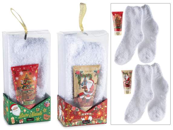 Gift set with 60 ml foot cream and soft socks