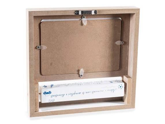 Wooden photo frame with mum and dad print and writing