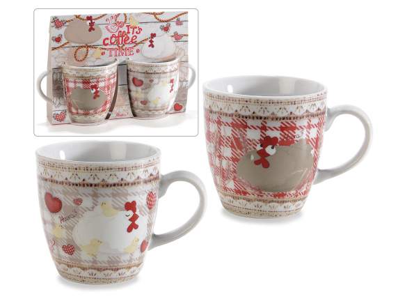 Gift box 2 porcelain cups Country Life