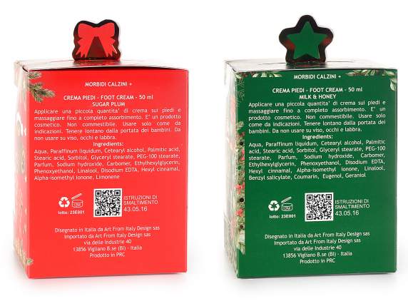 Christmas gift set: 50ml scented foot cream and socks