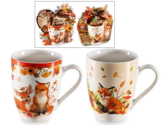 300 ml porcelain mug with animal decoration
