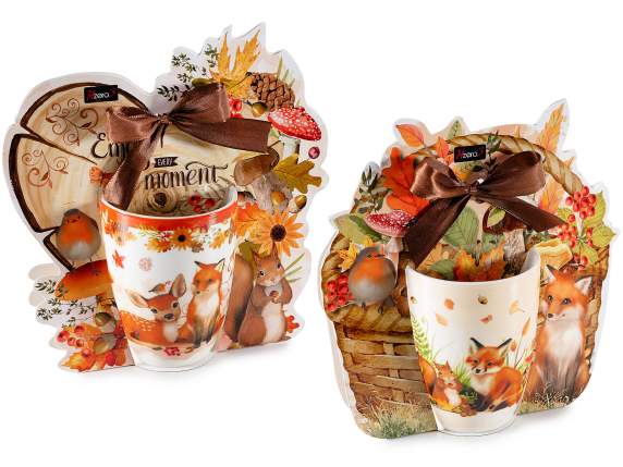 300 ml porcelain mug with animal decoration