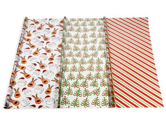 Pack of 60 transparent cellophane sheets with Christmas deco