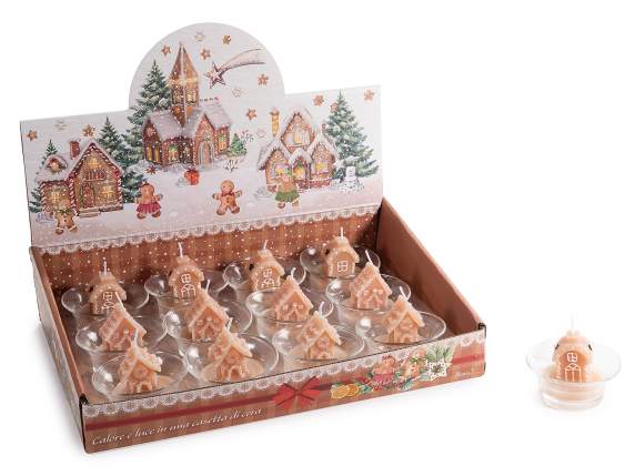 Gingerbread house candle in glass jar