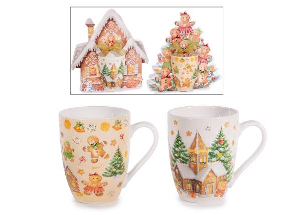 Christmas porcelain mug 300 ml biscuit decoration