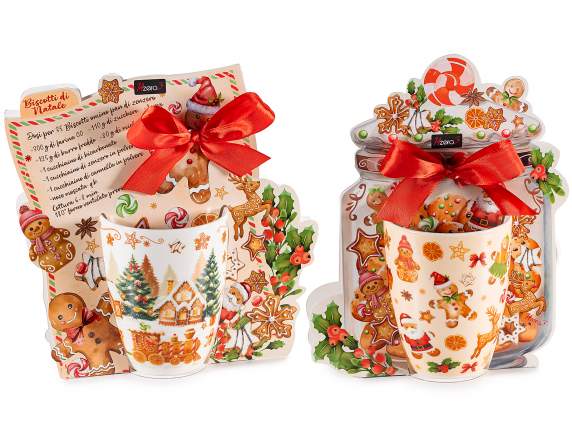300ml porcelain mug with gingerbread cookie decoration