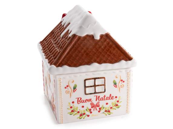 Gingerbread house ceramic food jar