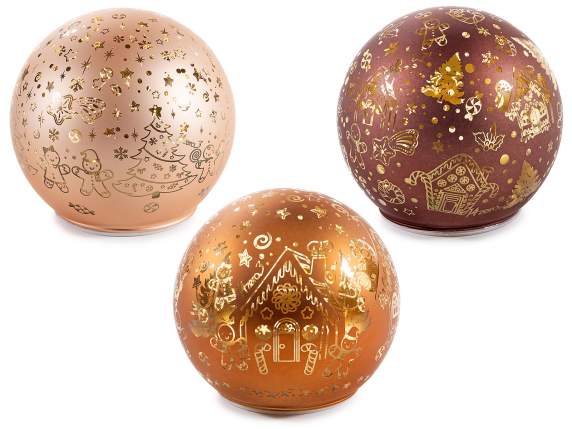 Christmas glass sphere lamp decorated with LED lights